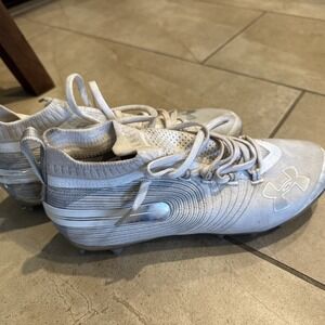 Under Armour UA Spotlight MC Football Cleats 3020675-100 White Size 12